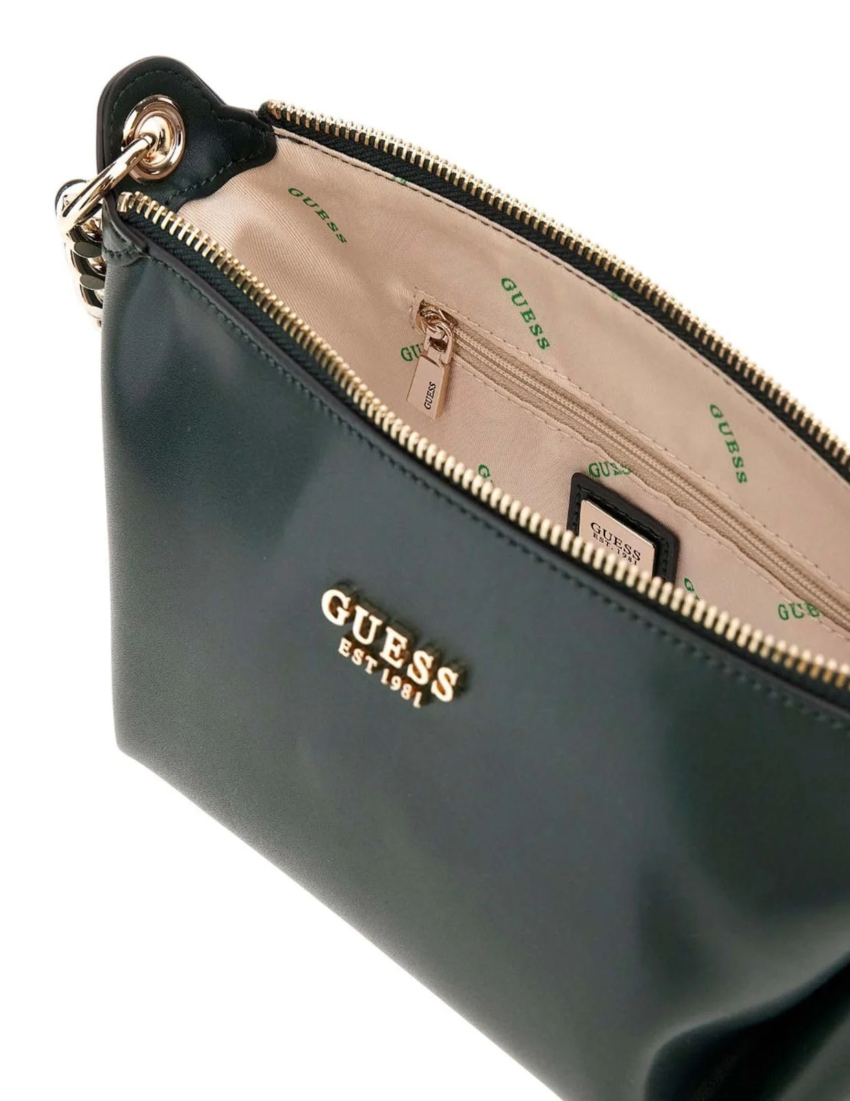 Сумка на плече GUESS Eco Evaine Top Zip Forest, фото №3