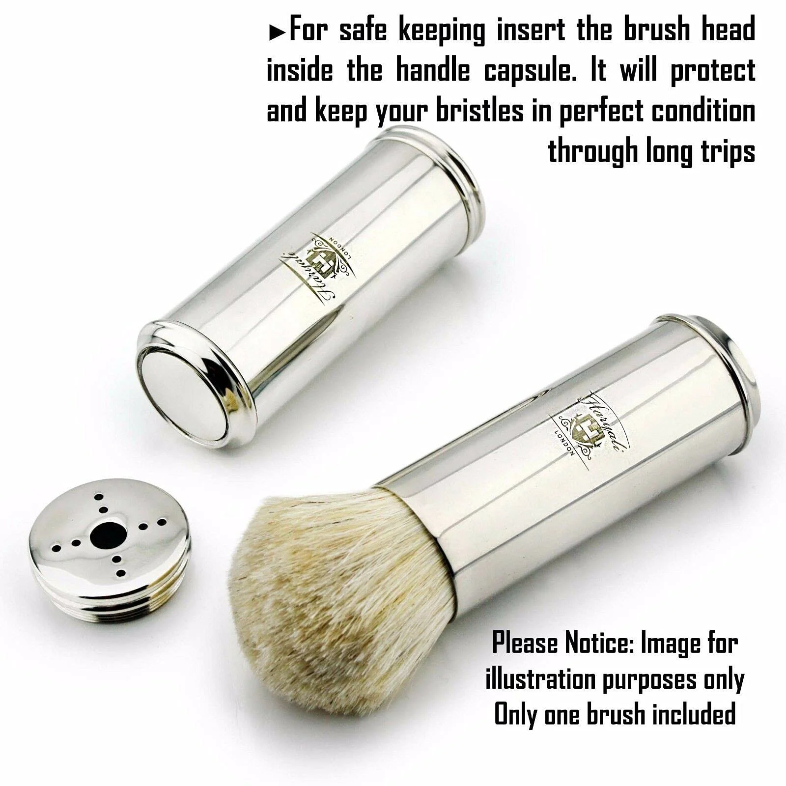 Помазок для бритья Stainless Steel White Badger Hair для мужчин металлический, фото №6 Помазок для бритья Stainless Steel White Badger Hair для мужчин металлический, фото №6