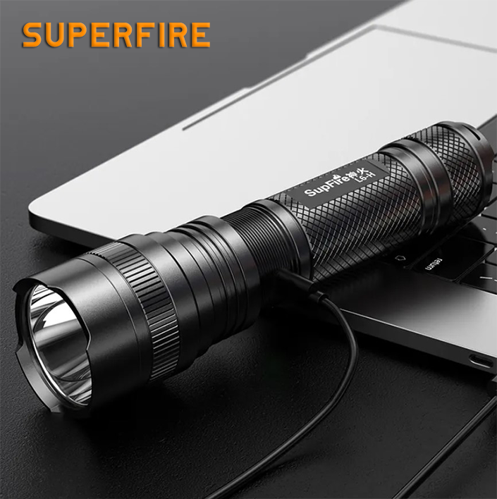 Фонарик ручной аккумуляторный L6-G SuperFire 2000 Lumen IP46, фото №4