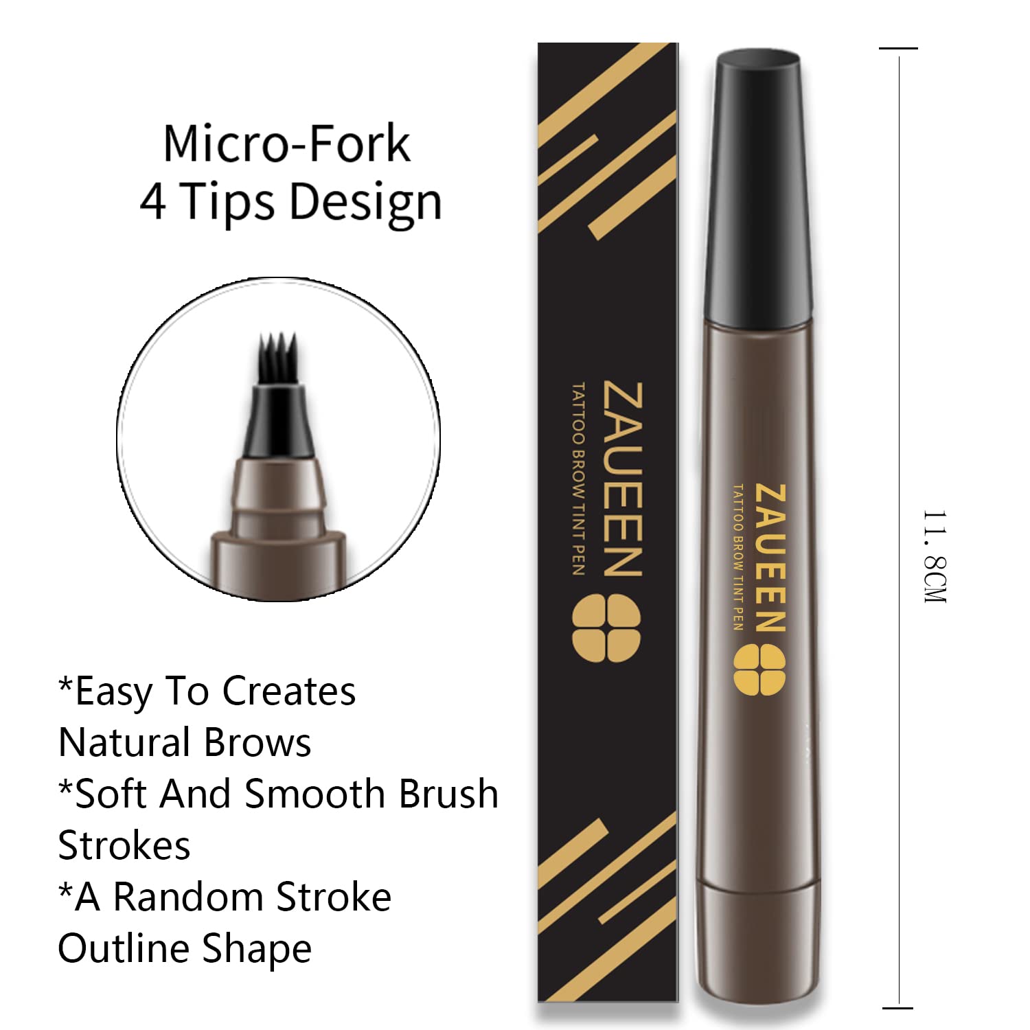 Рідкий олівець для брів Microblading Waterproof Tattoo Smudge-Proof 24-Hour Durable Natural Looking (Black Brown), фото №4
