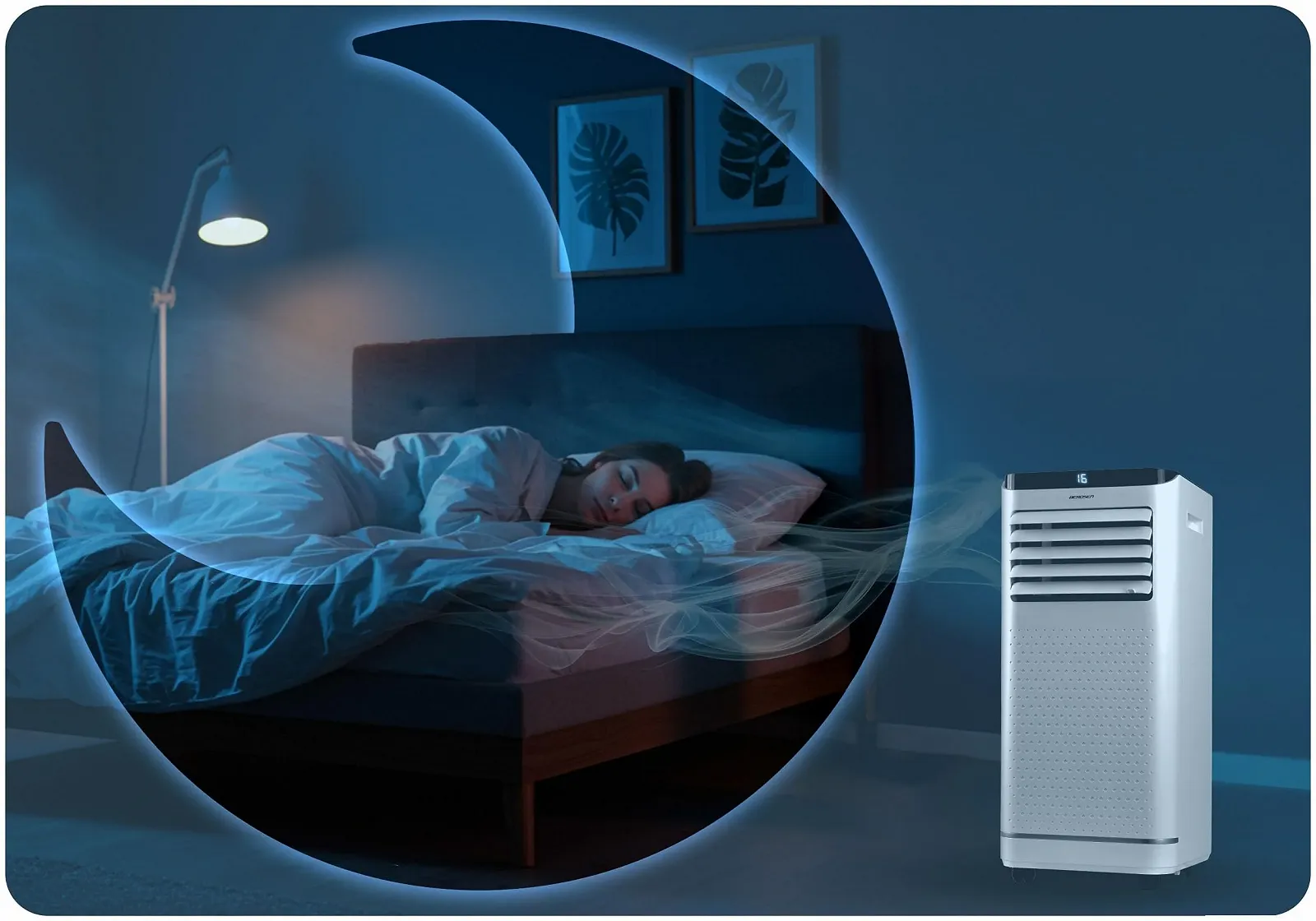 Мобильный кондиционер Berdsen 9000 BTU 4-в-1 Tuya Smart App Энергоэффективный Белый, фото №2