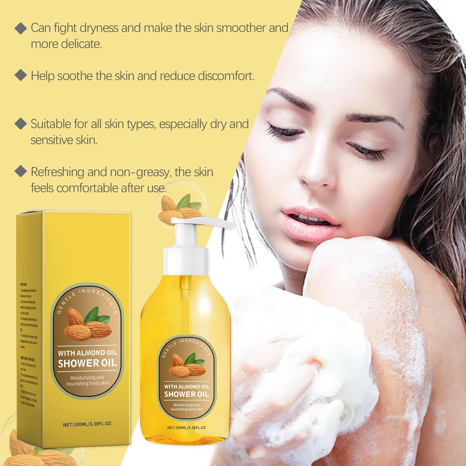 Олія для душу Зволожуюча з олією солодкого мигдалю та вітаміном E, фото №6