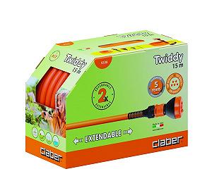 Шланг поливальний пружинний 1/2" TWIDDY 15м з конекторами і розпилювачем - Фото 1