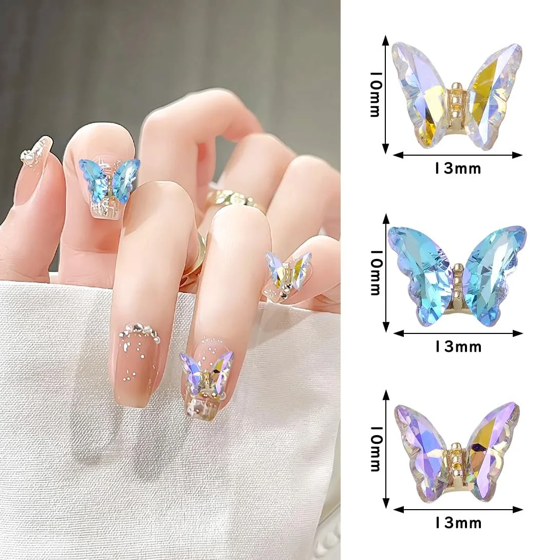 3D Блискучі метелики Стрази Акрилові прозорі, фото №2