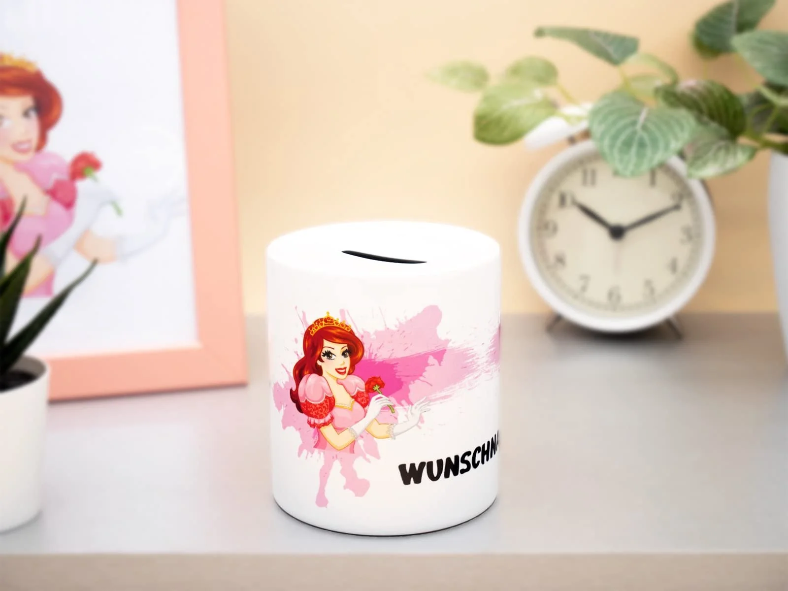 Копилка керамическая с персонализированным именем Принцесса 9.5x8.2 см Белый, фото №4