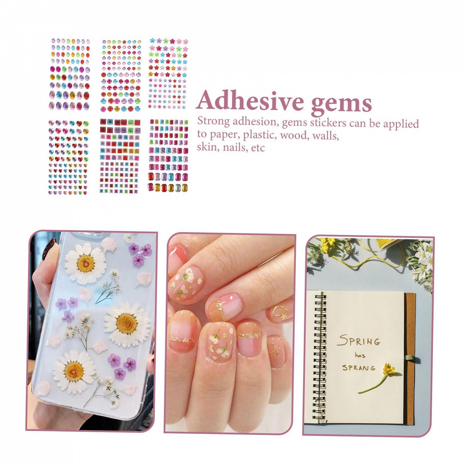 Наклейки Самоклеючі Lurrose 12 аркушів Різні форми Серця Квадрати Квіти Круги, фото №3