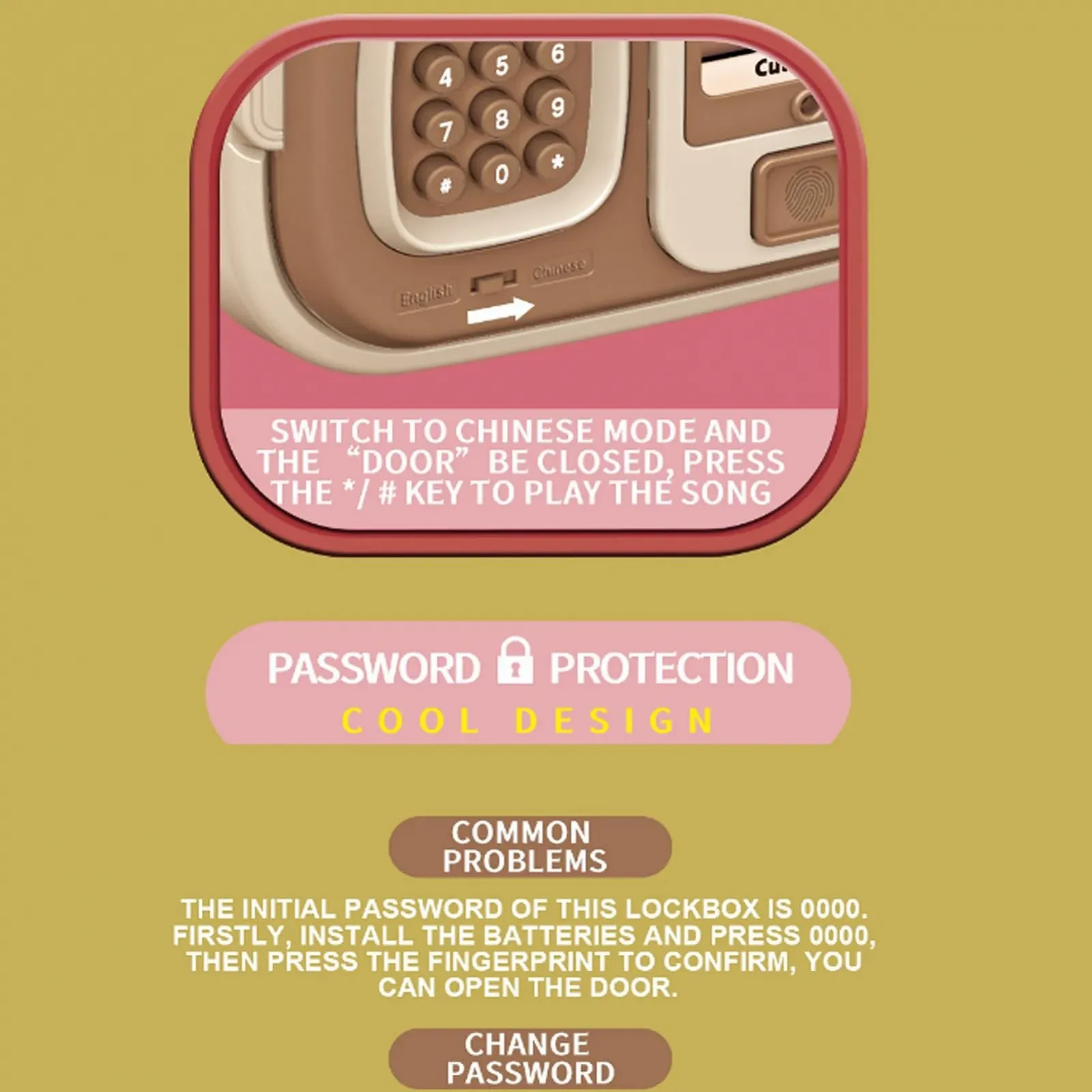 Скарбничка Smart з автоматичним купюроприймачем та відбитком пальця звукові ефекти, фото №4