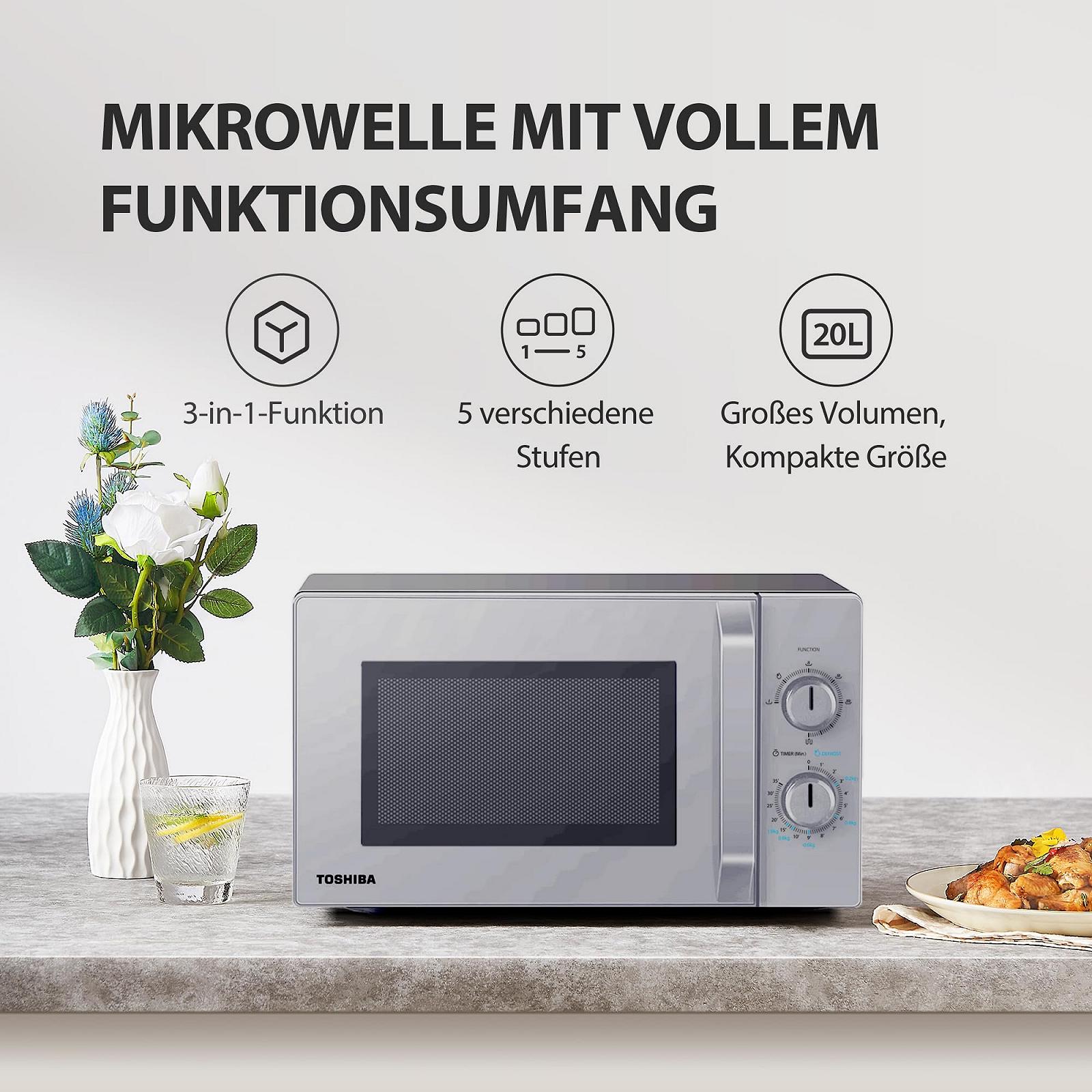 Соло-микроволновая печь Toshiba MW2-MM20PF(SL) 20 L 800 W 5 уровней Silver, фото №3
