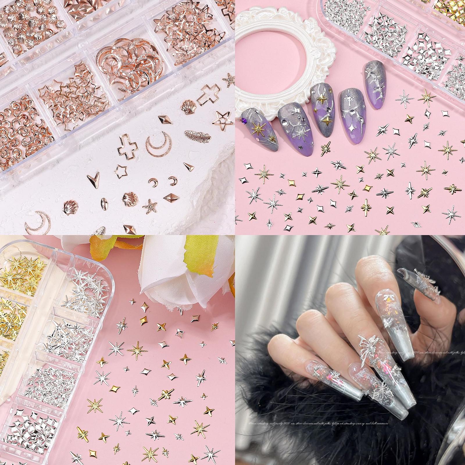 3D Набір підвісок для нігтів, 3 коробки з дорогоцінним камінням, фото №3