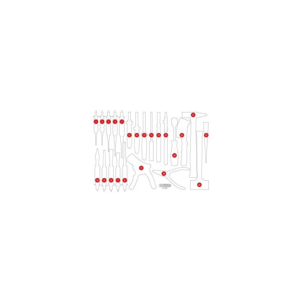 Пенопластовая вставка для органайзера KS TOOLS 811.1023-97, фото №1