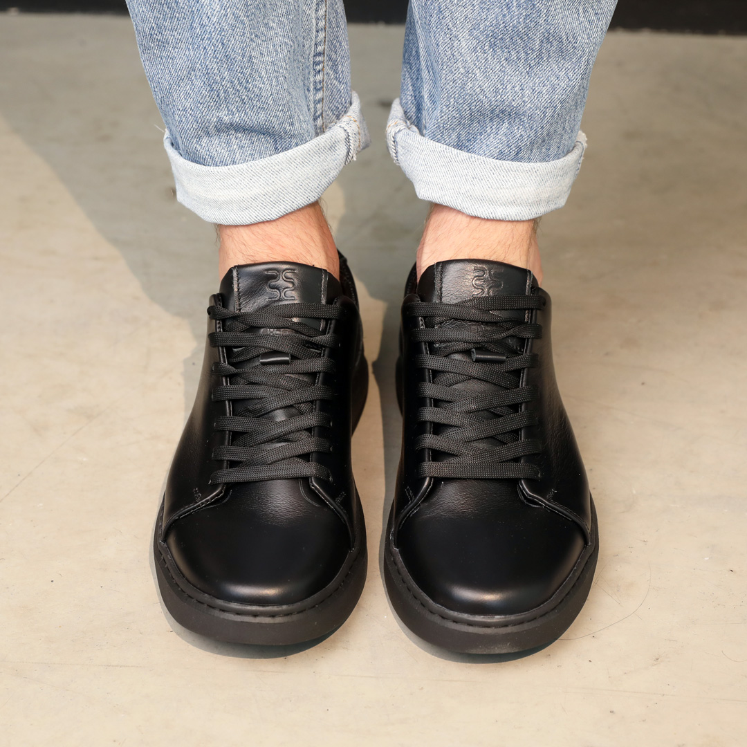 Кеди шкіряні чоловічі 586426 Чорні 40 41 42 43 44 45, фото №3