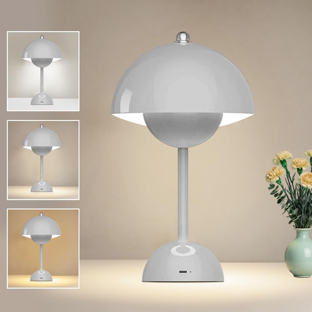 Настільна лампа LOMUG Flowerpot Mushroom LED Wireless Touch Dimmable Сіра, фото №1