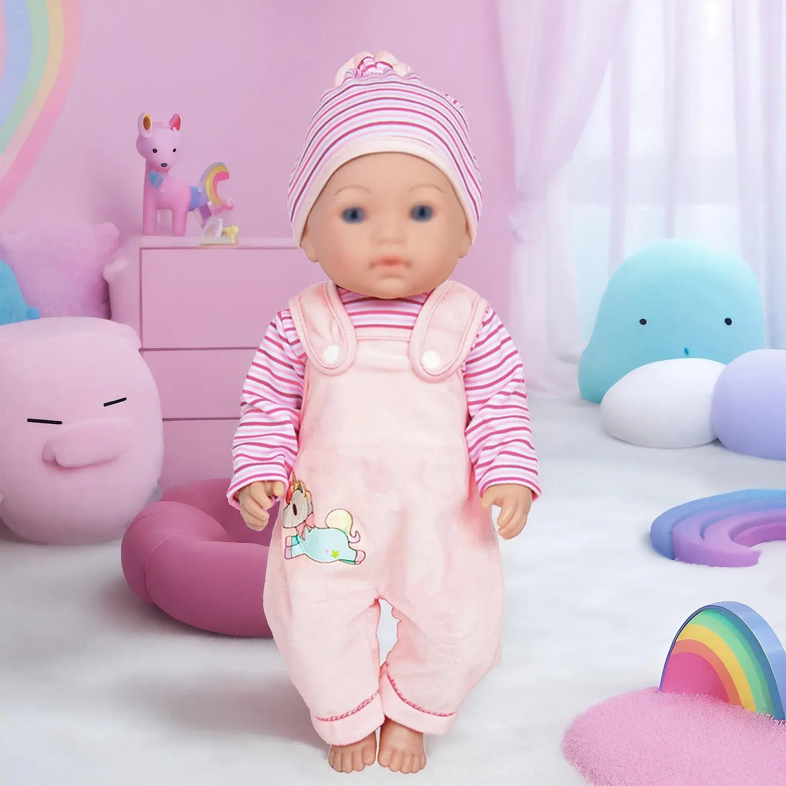 Одежда для куклы ebuddy 2 комплекта, включая ромпер, платье, шапку и повязку на голову, фото №4 Одежда для куклы ebuddy 2 комплекта, включая ромпер, платье, шапку и повязку на голову, фото №4