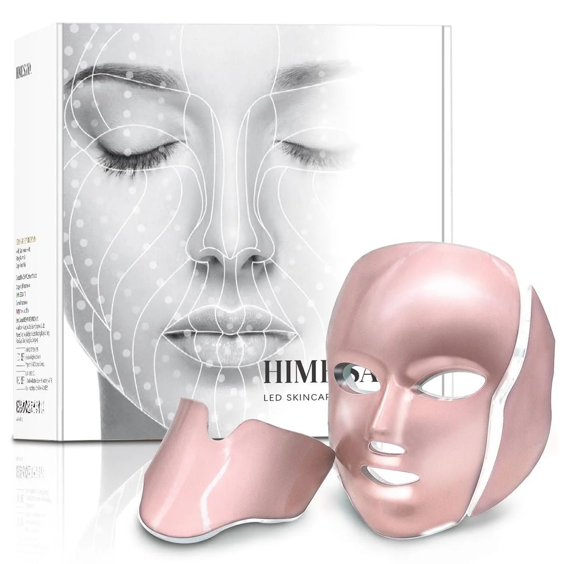 LED Маска для обличчя HIME SAMA Beauty Pro 7 кольорів Світлотерапія Омолодження шкіри Обличчя та шия A-021, фото №1