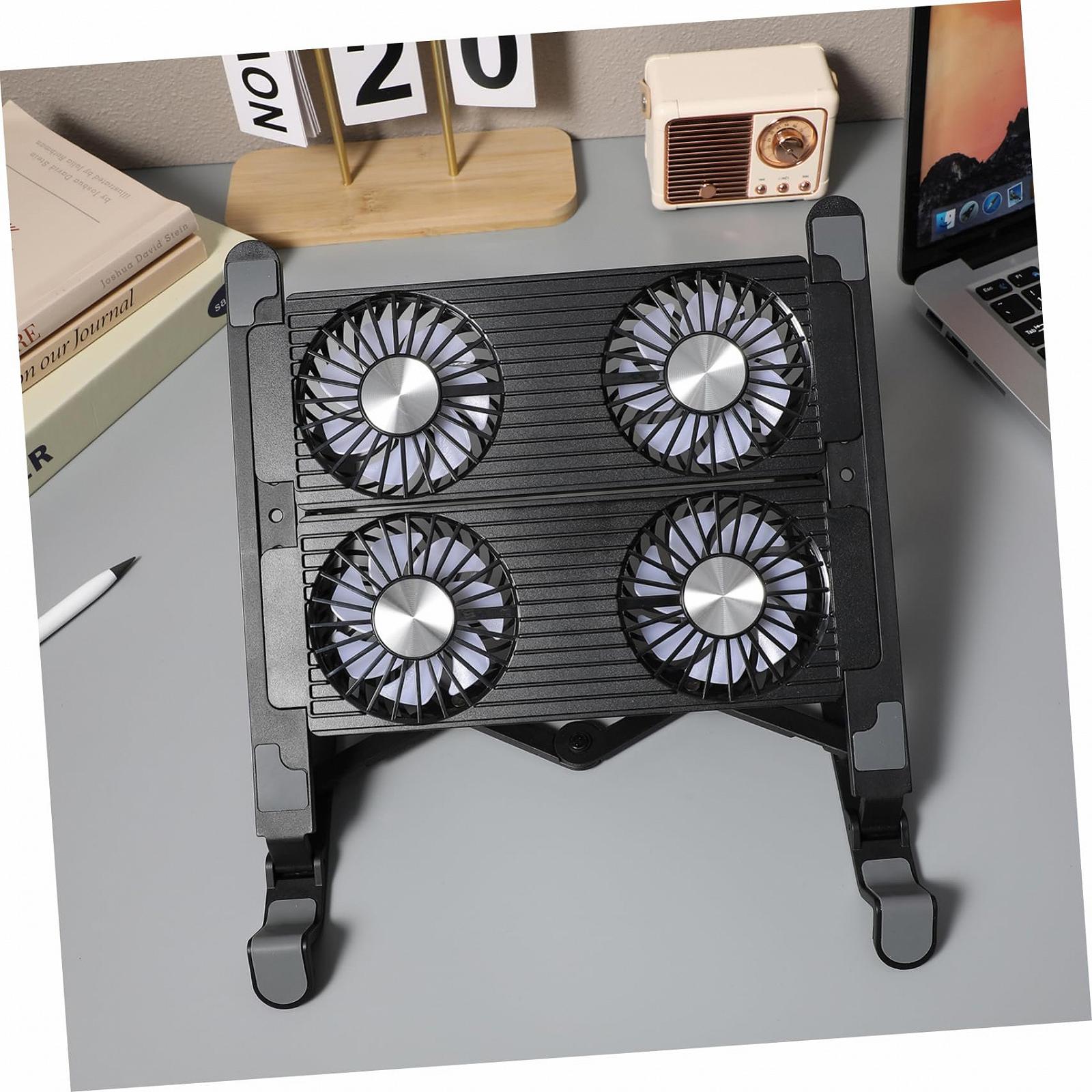 Підставка для ноутбука Lurrose з вентиляторами Складна охолоджуюча  з нековзною конструкцією, фото №4