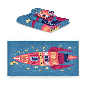 Набір рушників Love Moon Rocket Blue Star 3 штуки 100% бавовна Синій - Фото 1