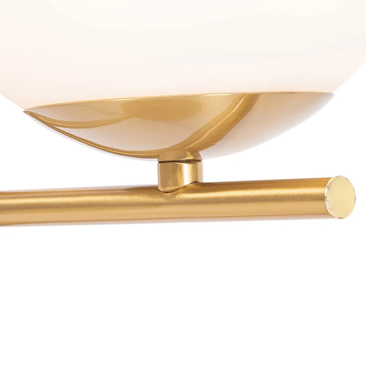 Настільна лампа Qazqa Design Art Deco Flore Золото/Латунь Опалове скло Сталева куля E14, фото №3