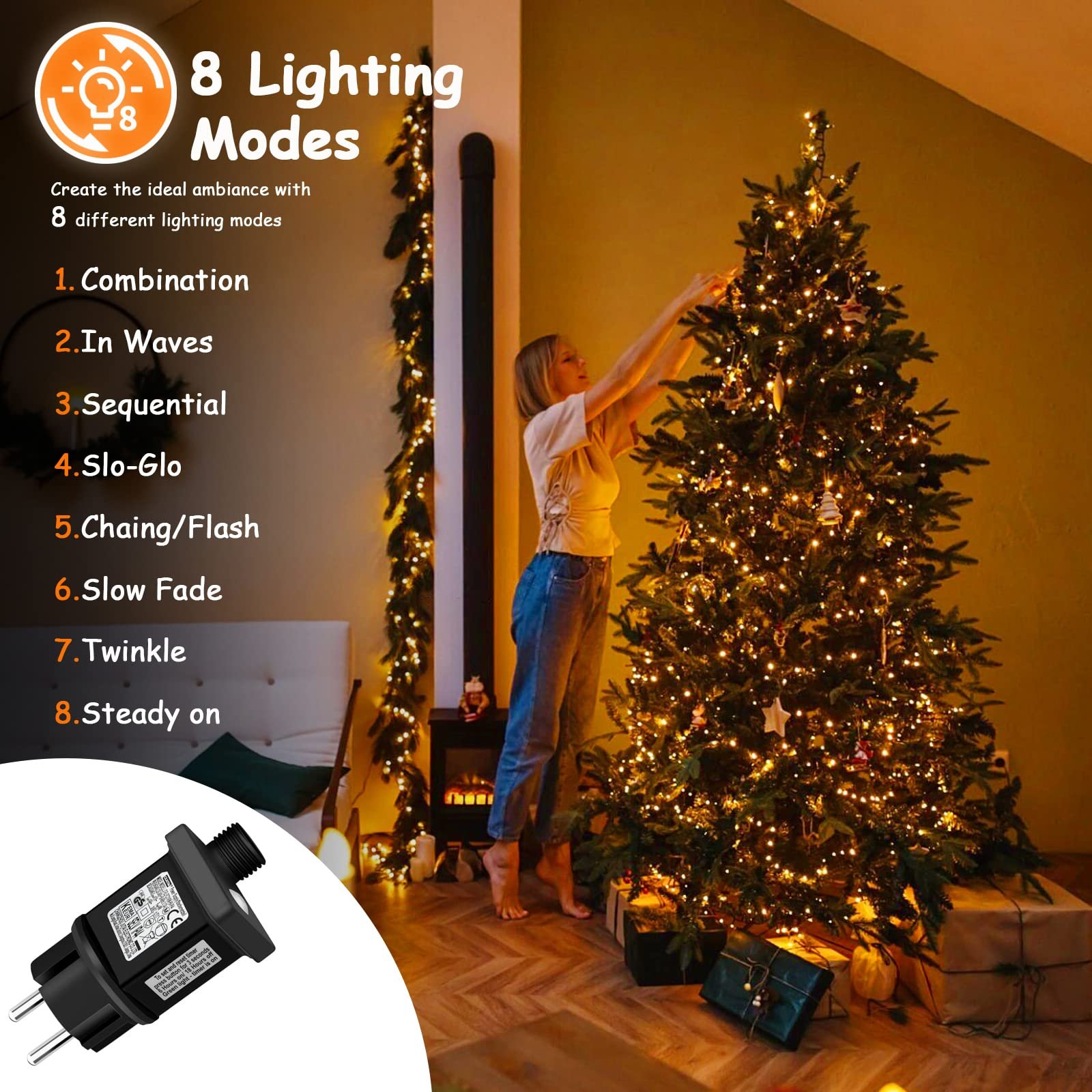 Гірлянда Cshare 20 м 200 LED, теплий білий, фото №3