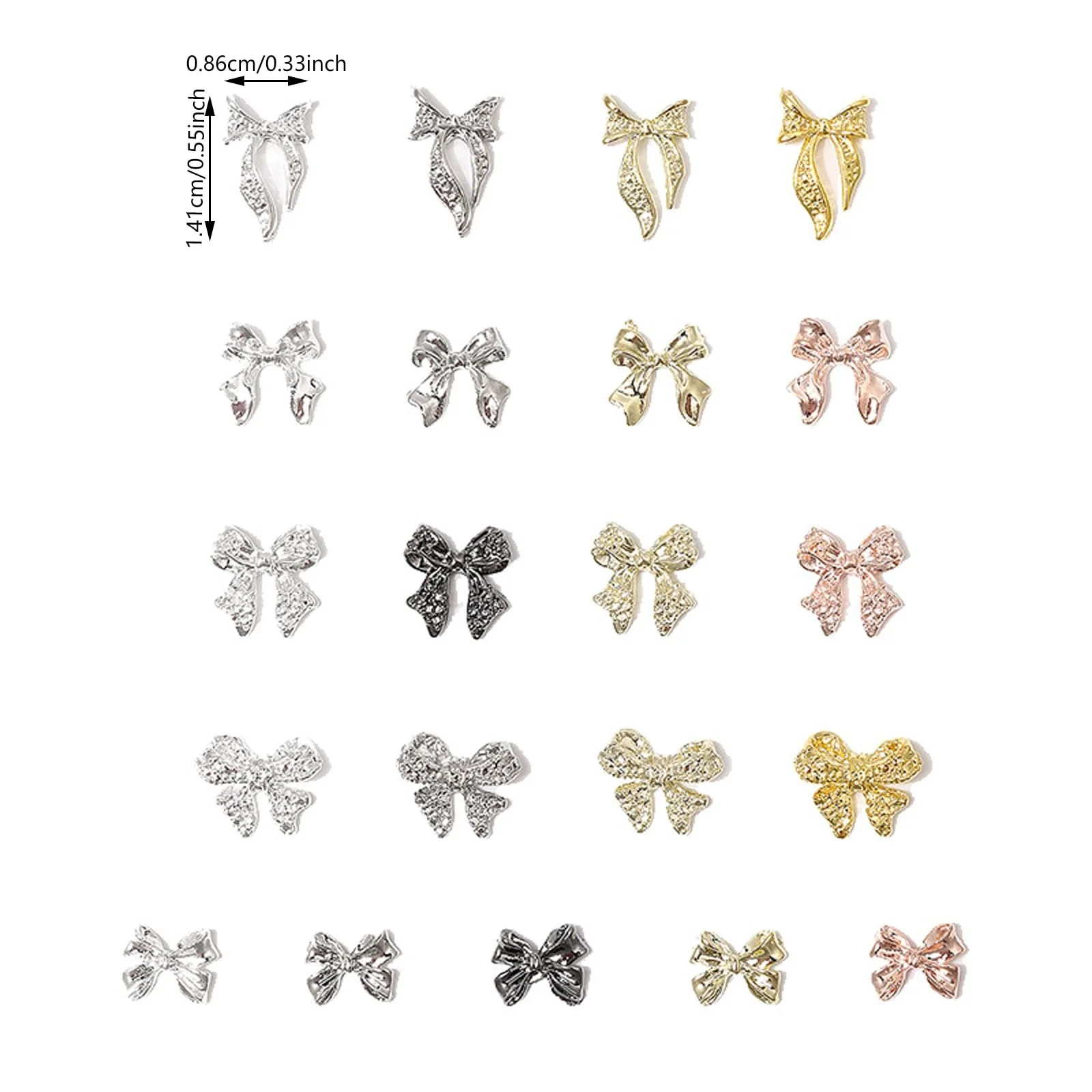 Украшение для ногтей Металлические заклепки 10 штук Бантик-шарм Бантики Драгоценность для украшений Заклепки для ногтей Самоцветы, фото №3