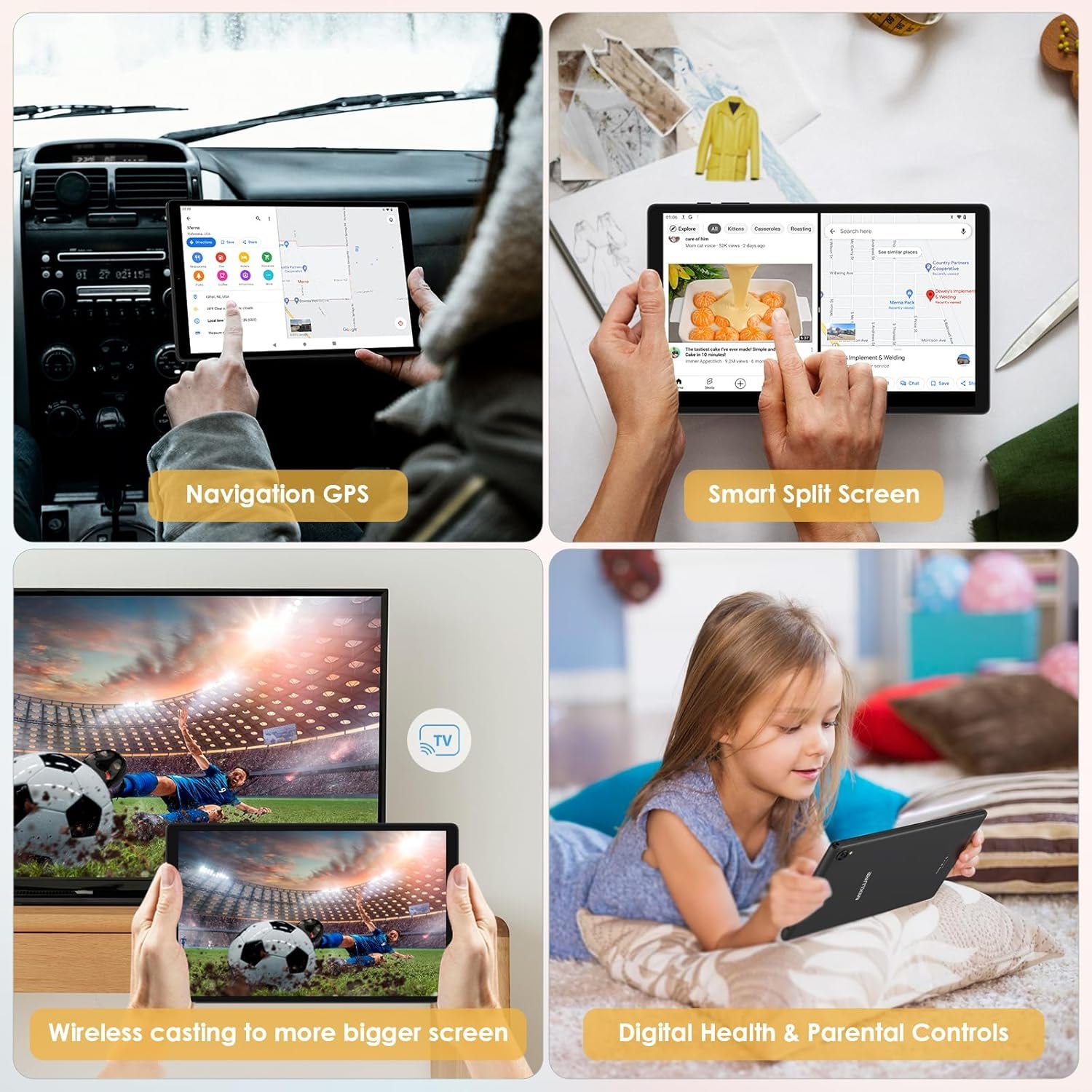 Планшет 10.1" Full HD MIXLURE M820 12+24/128Gb 4G 2-SIM 8 ядер Android 14 8000 mAh Чорний, фото №7
