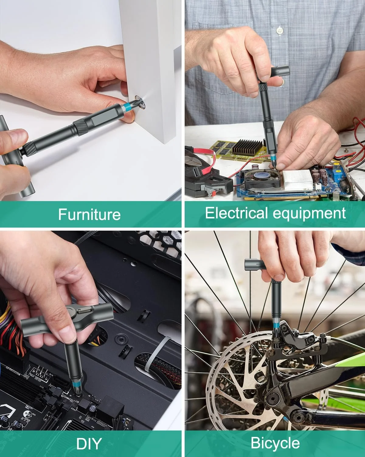 Набір прецизійних викруток ORIA 25-в-1 Магнітний, з тріскачкою, біти S2, Т-подібна ручка, фото №6