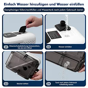 Пароочисник Handheld 2500 Вт 3 бар 9 режимів 1.2 л Білий synthetic.ua - Фото 1