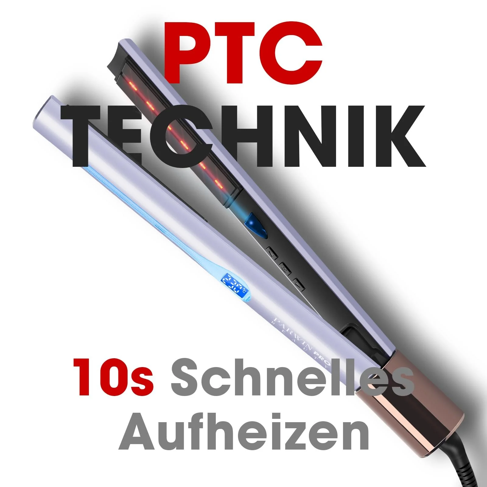 Выпрямитель для волос 2-в-1 PARWIN PRO BEAUTY инфракрасный ионный 100-230°C Фиолетовый, фото №8 Выпрямитель для волос 2-в-1 PARWIN PRO BEAUTY инфракрасный ионный 100-230°C Фиолетовый, фото №8