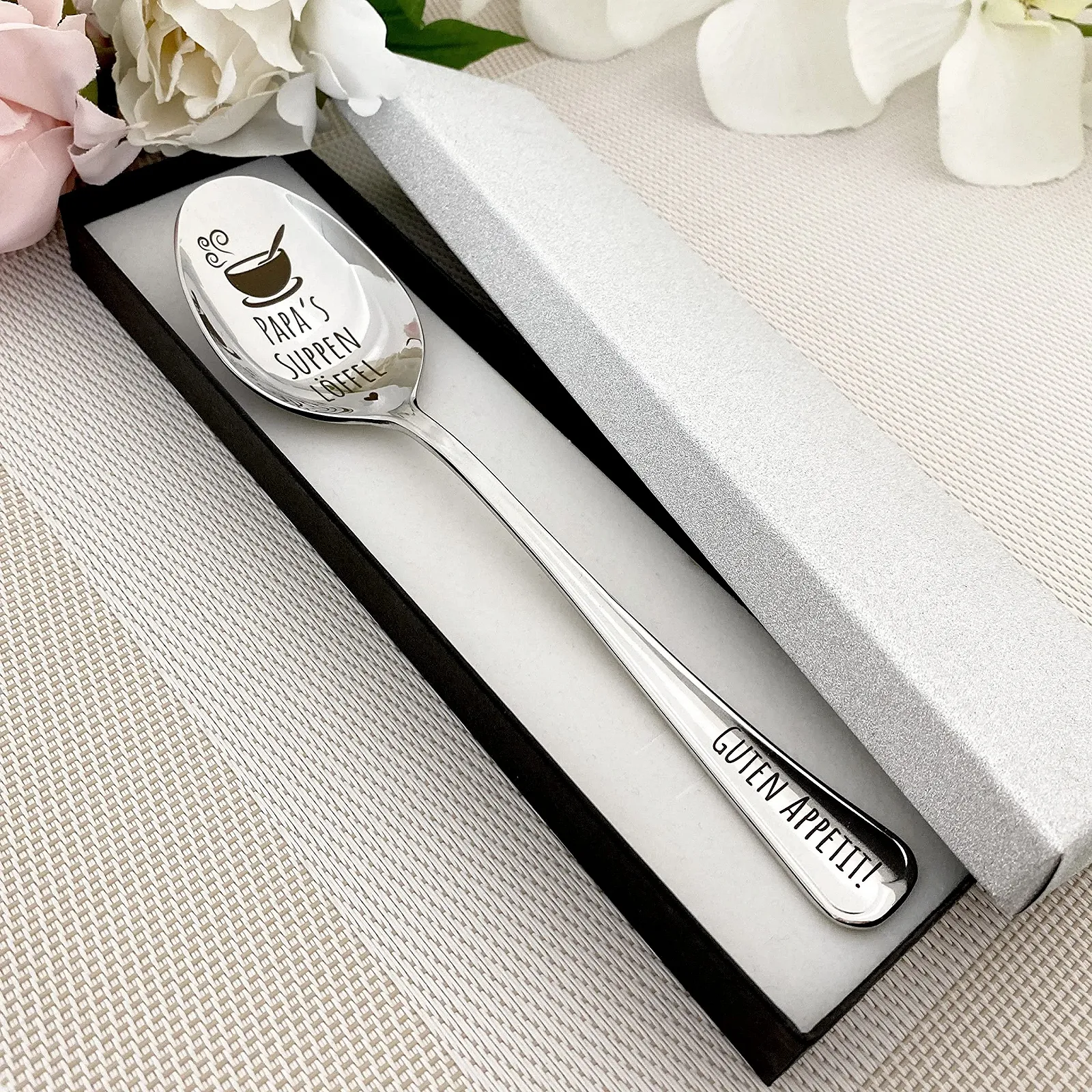 Ложка для супу з гравіюванням у подарунковій коробці, фото №4