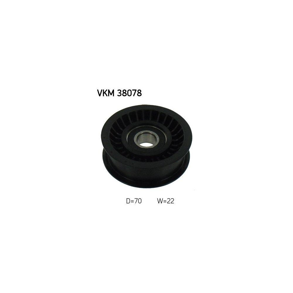 Обвідний/напрямний ролик SKF VKM 38078 поліклинового ременя для MERCEDES-BENZ середній, фото №1