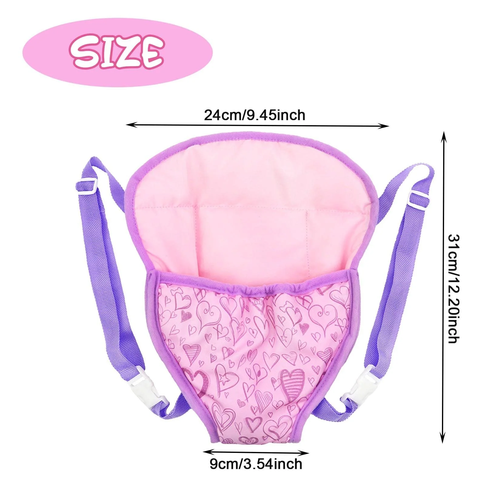 Рюкзак AYNKH Doll для ляльок з кріпленнями на плечах для ляльок 14-18 дюймів Фіолетовий, фото №2 Рюкзак AYNKH Doll для ляльок з кріпленнями на плечах для ляльок 14-18 дюймів Фіолетовий, фото №2