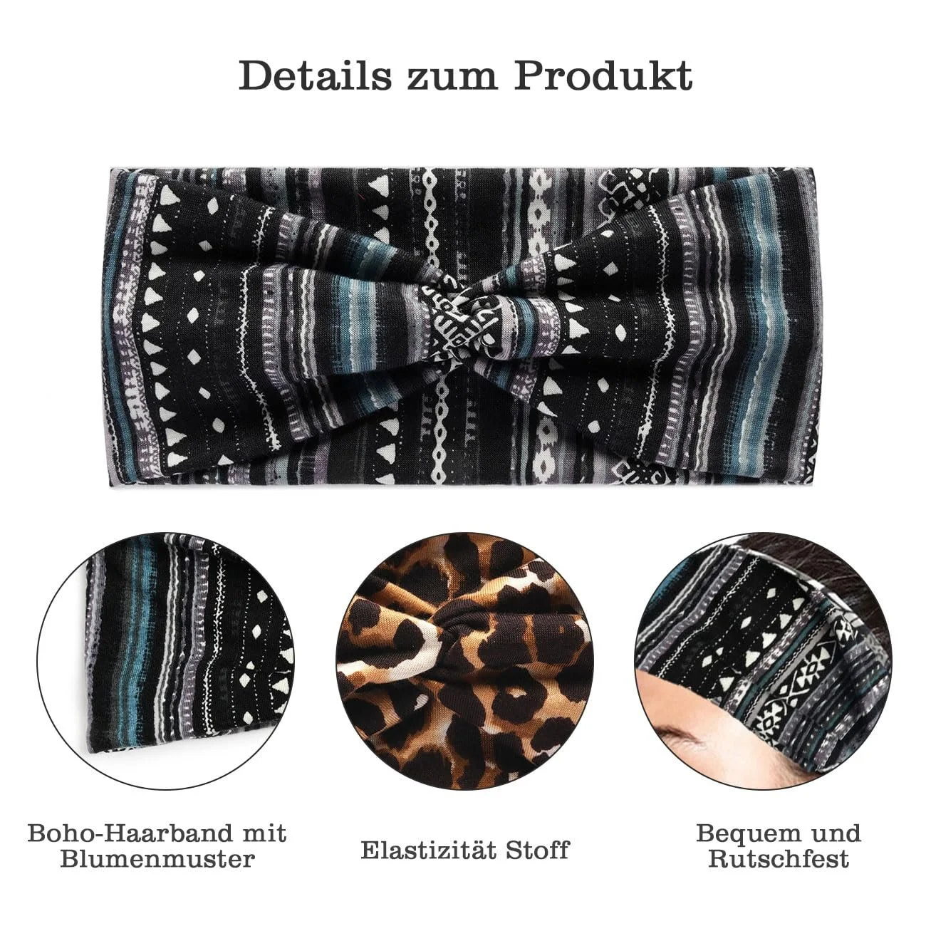 Пов'язка на голову Еластична в стилі бохо для жінок, фото №2 Пов'язка на голову Еластична в стилі бохо для жінок, фото №2