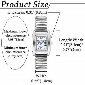 Женские часы JewelryWe Простые Элегантные Ультра Четкие и Легкие для Чтения Белый, Белый, Браслет synthetic.ua - Фото 1