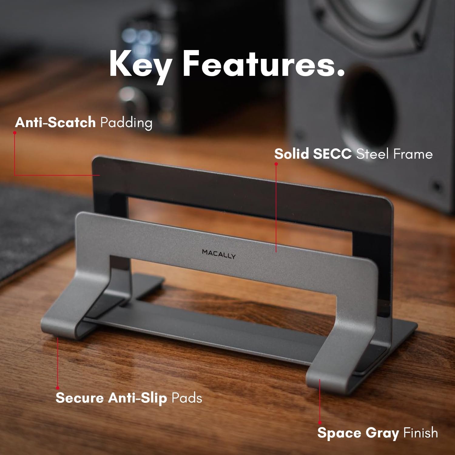 Підставка Вертикальна Macally для ноутбука Регульована Сірий, фото №3