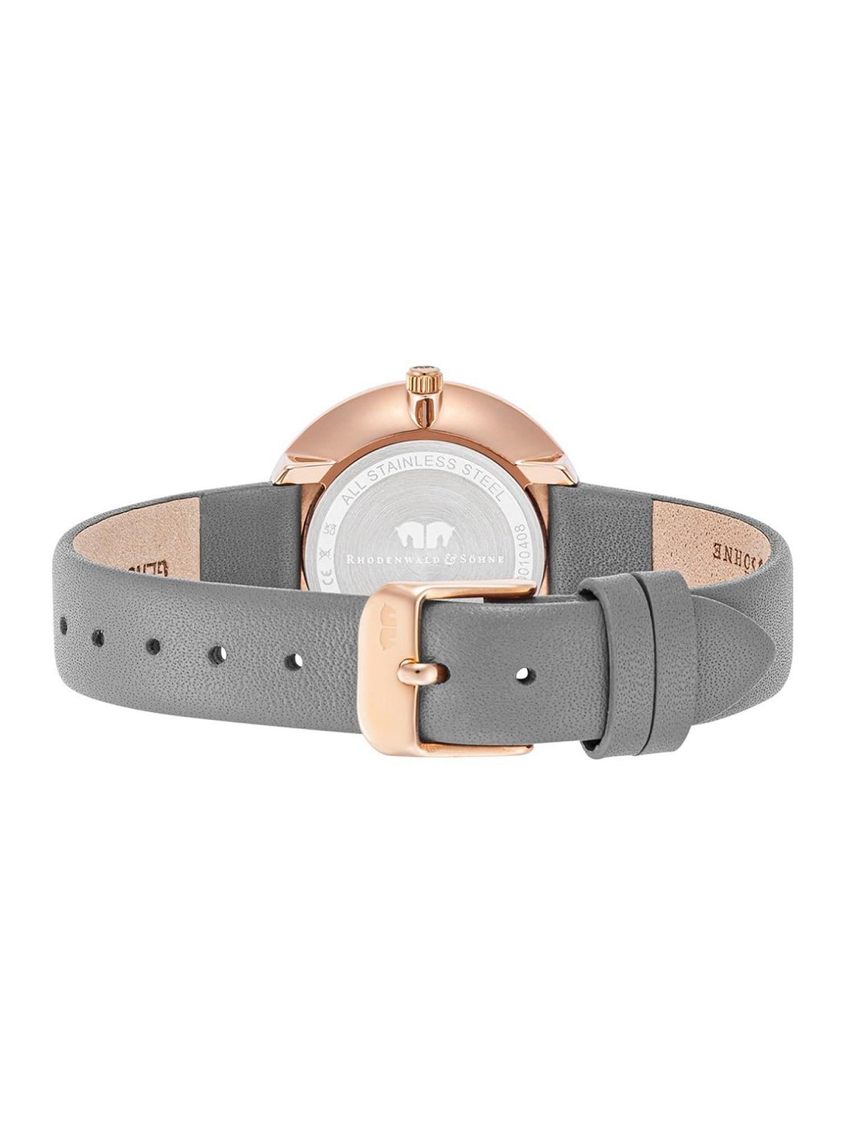 Женские часы Rhodenwald & Söhne Аналоговый Кварцевый механизм Кожаный ремешок Серый, золотой, Без мотива, фото №4