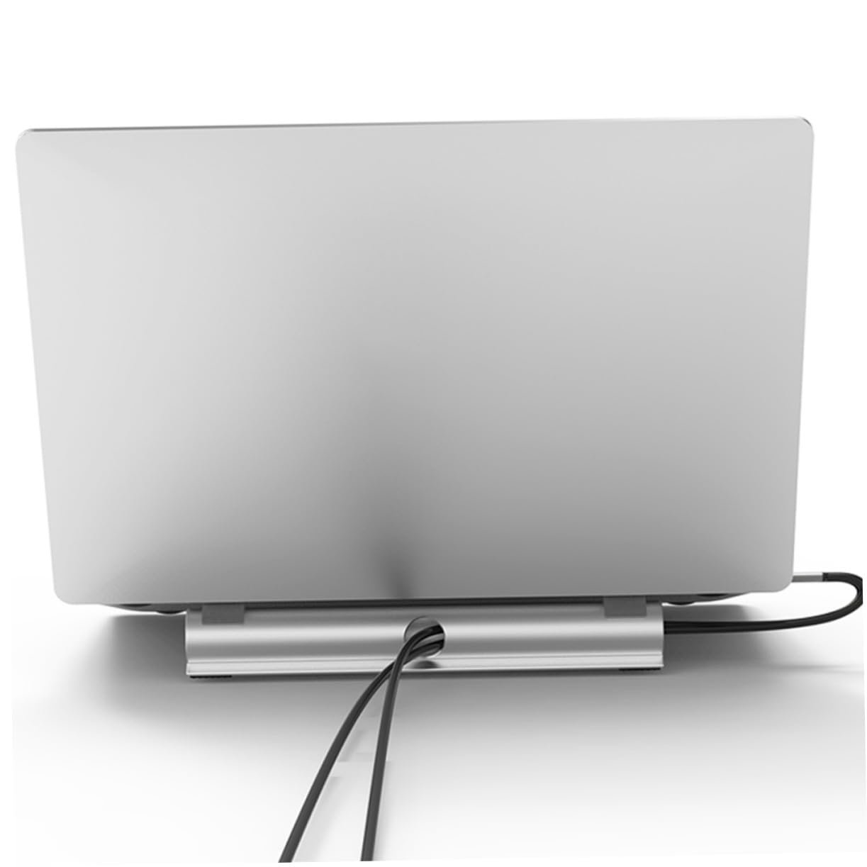 Підставка для ноутбука алюмінієва, ергономічна, регульована по висоті, з протиковзкою накладкою, покращене відведення тепла, стабільна, фото №9