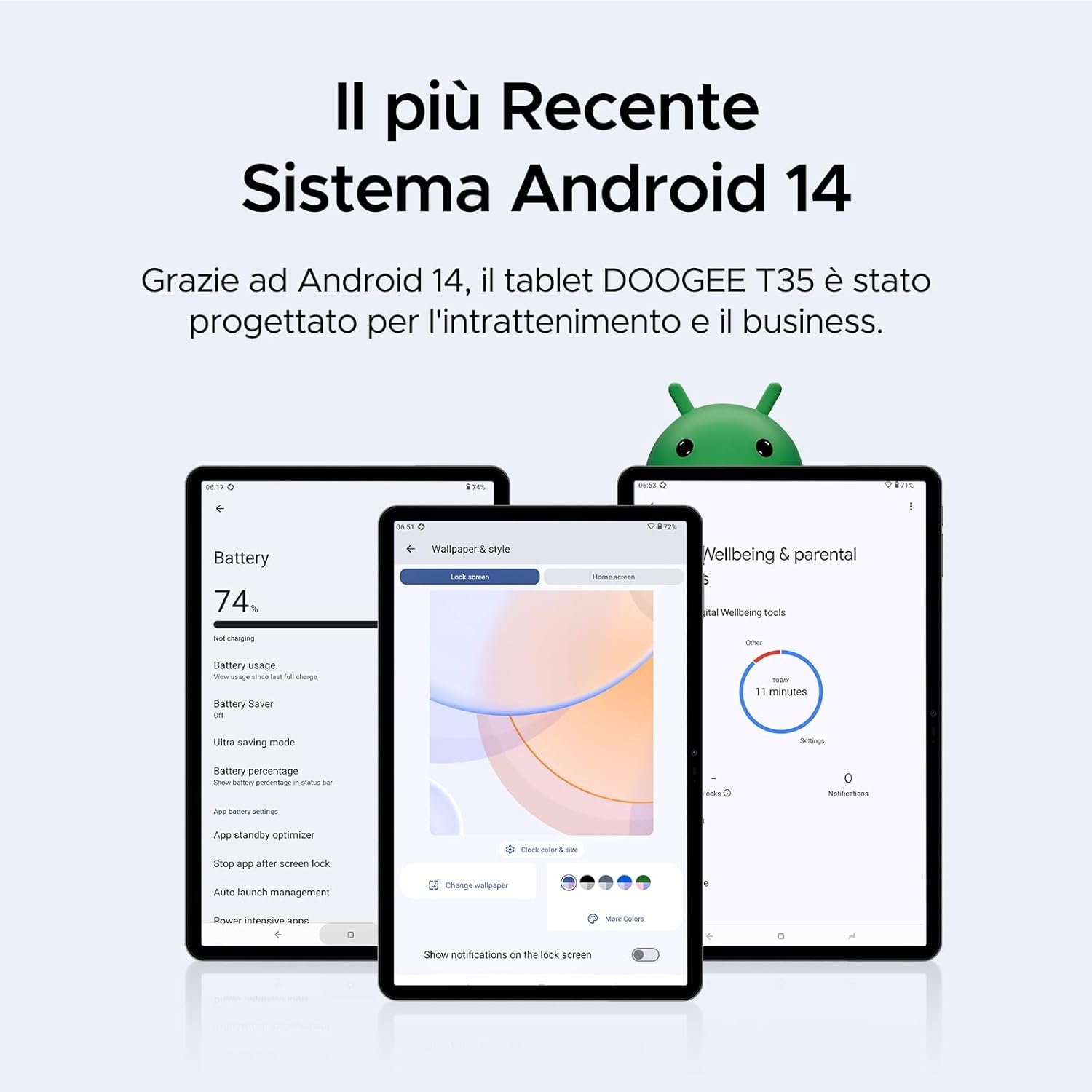 Планшет 11" 2К DOOGEE T35 8+12/256Гб 4G 2-SIM 8 ядер Android 14 8580 мАч Зеленый, фото №5