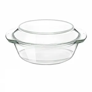 Скляна форма для запікання Кругла з кришкою 23.7 см 1500 мл - Фото 1