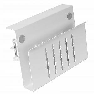 Ергономічна підставка для ноутбука алюмінієва Versatility з кріпленням під стіл, отвором для охолодження та місцем для зберігання, сірого кольору - Фото 1