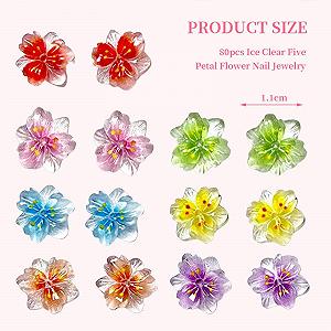 Украшения для ногтей Цветы 3D 80 шт Разноцветные synthetic.ua - Фото 1