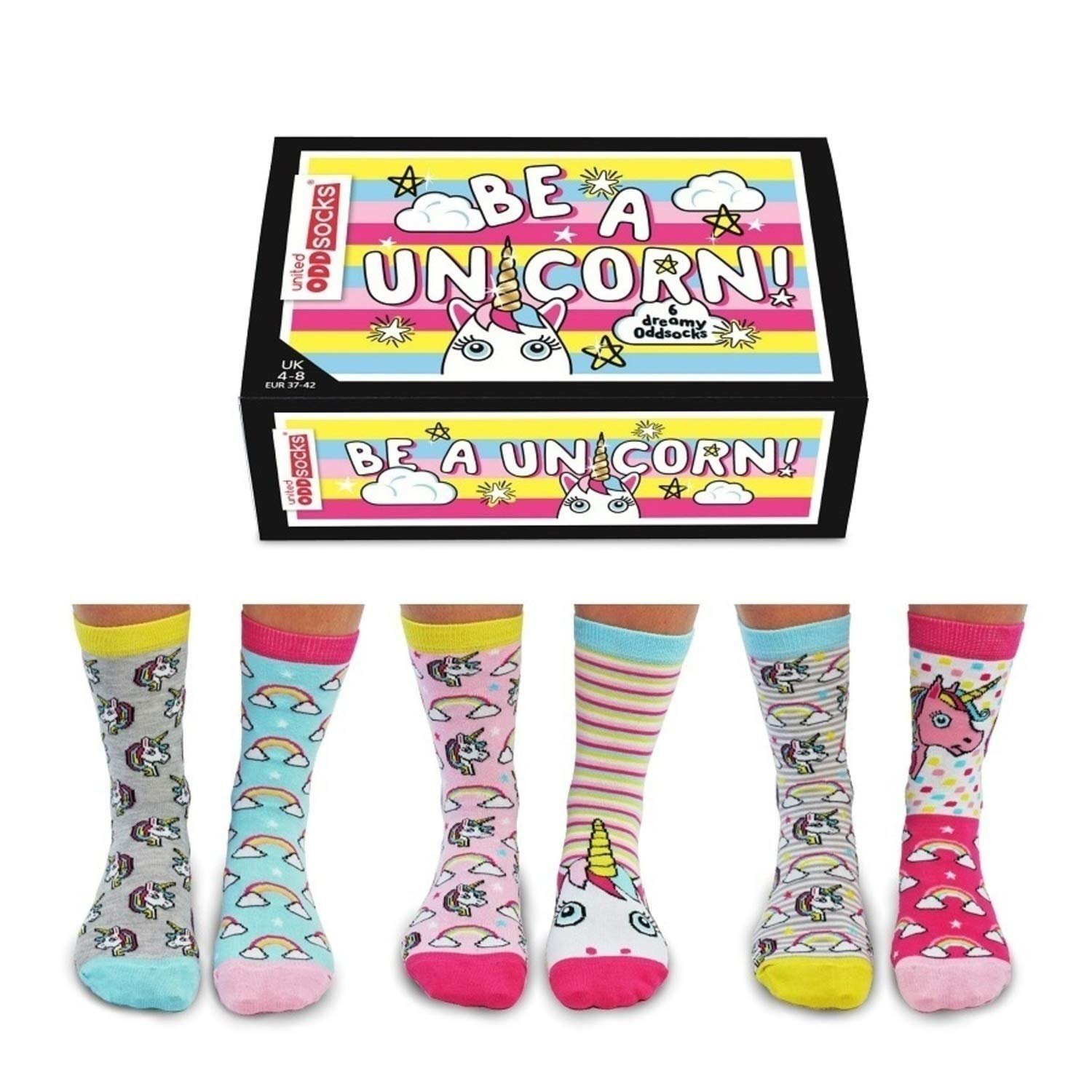 Носки Be a Unicorn Oddsocks Набор 6 шт. Размер 4-8 - Носки, фото №1