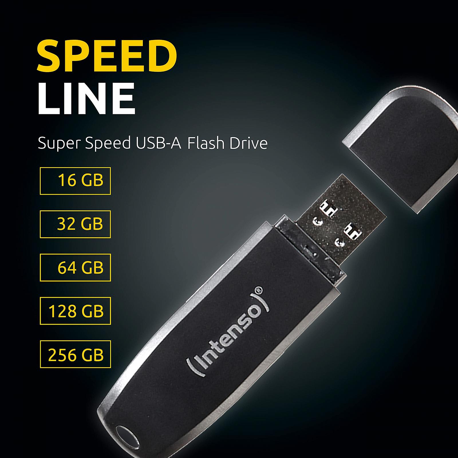 USB-флеш-накопичувач Intenso Speed Line 64GB USB 3.2 Gen 1x1 Black, фото №2