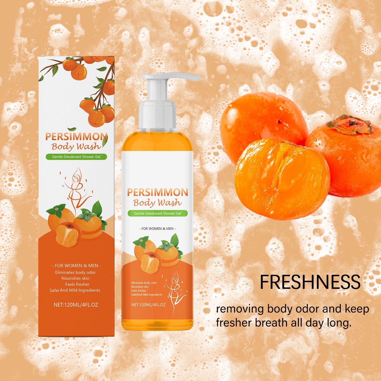 Гель для душу Persimmon для контролю запаху зволожуючий та освіжаючий 1 шт., фото №2