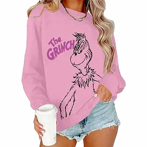 Рождественский свитер BHXUTK Женский рождественский свитшот Женский смешной уродливый оверсайз Зимний теплый Рождественский костюм с длинными рукавами Рождественские женские праздничные топы с длинными рукавами - Фото 1