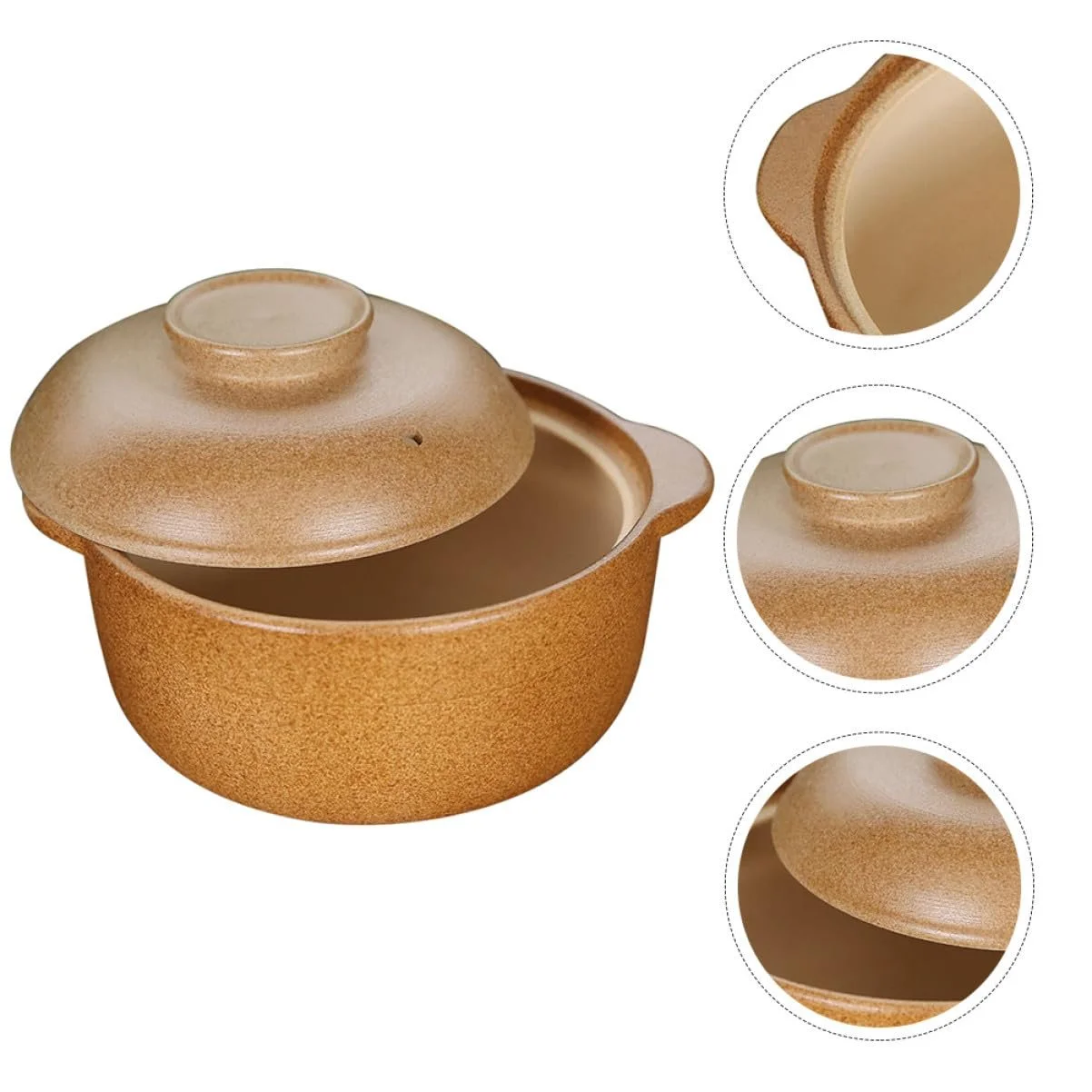 Кастрюля Toyvian керамическая 1,6 л с ручками для супа для плиты, фото №5