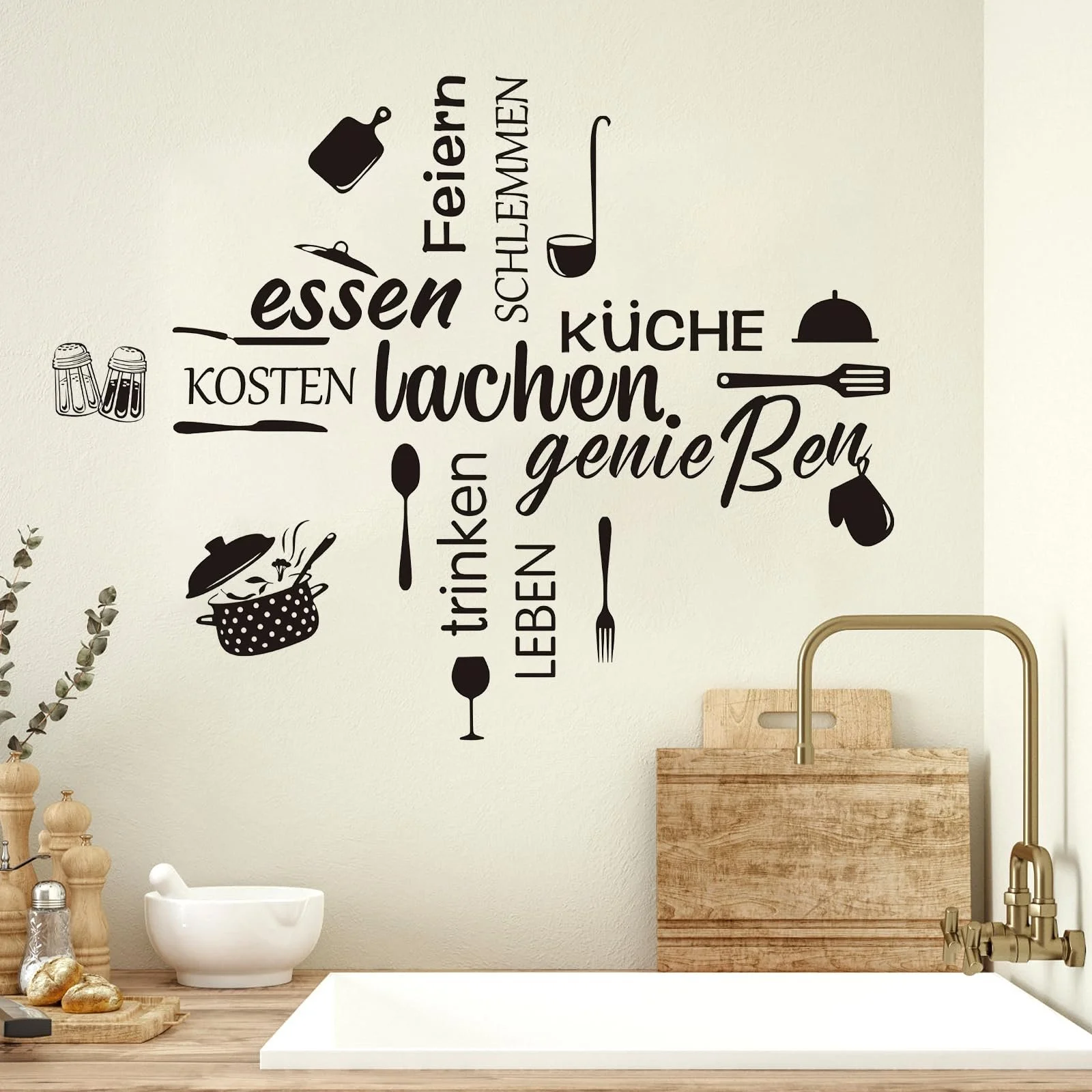 Наклейка на стіну Кухонні цитати чорна, фото №1