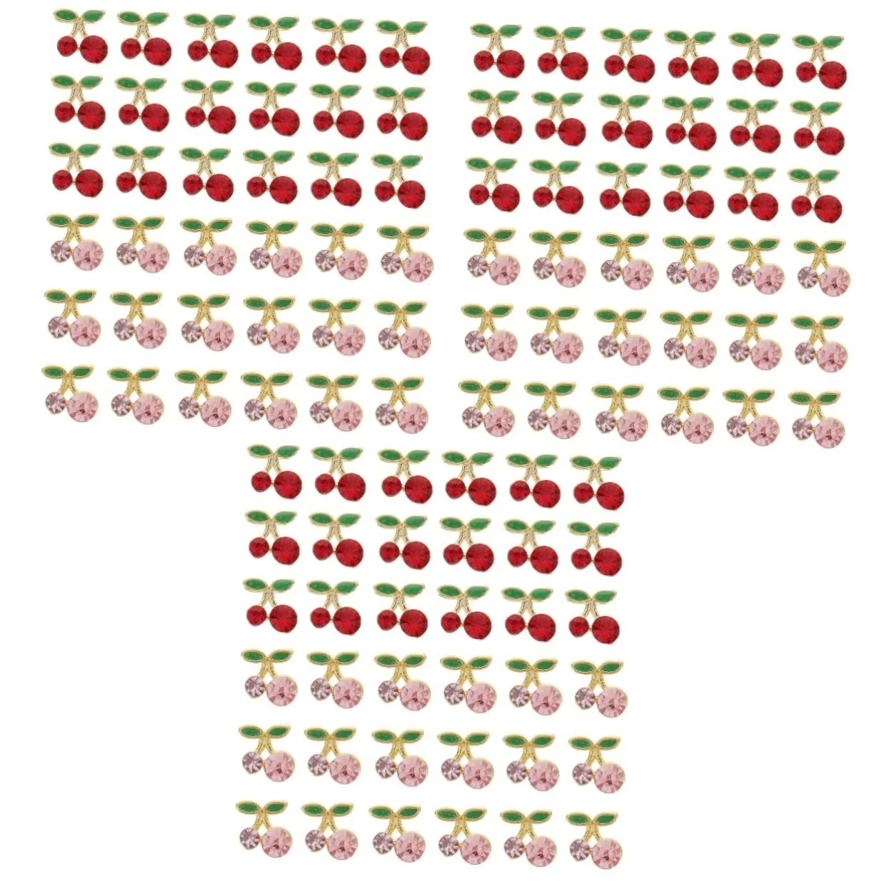 Наклейки на ногти Вишня POPETPOP 108 шт., 3D стразы для ногтей с фруктами, 3D подвески для ногтей с вишнями, подвески для декора ногтей, фото №1