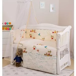 Постельный комплект 6 эл Twins Eco Line 4090-E-012, Indian summer blue бежевый, фото №1