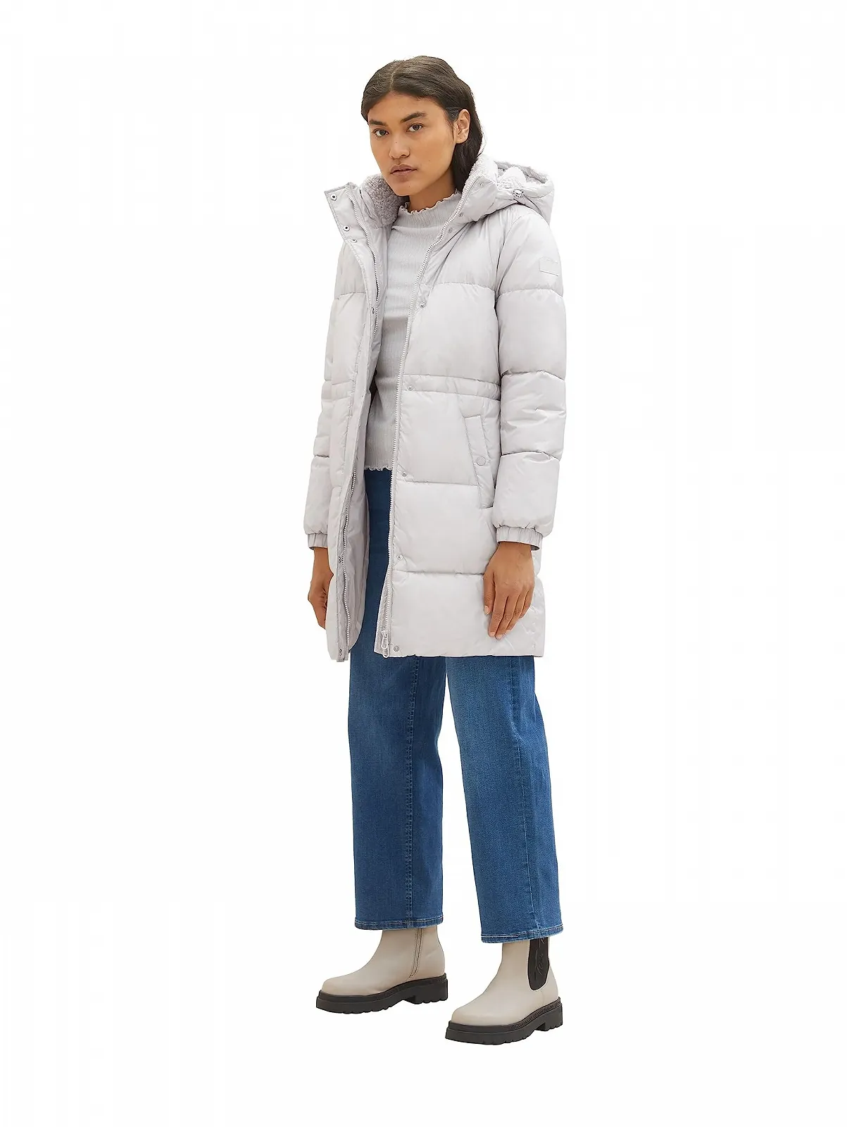 Куртка TOM TAILOR Denim стеганая блестящая со съёмным капюшоном, женская, фото №4 Куртка TOM TAILOR Denim стеганая блестящая со съёмным капюшоном, женская, фото №4