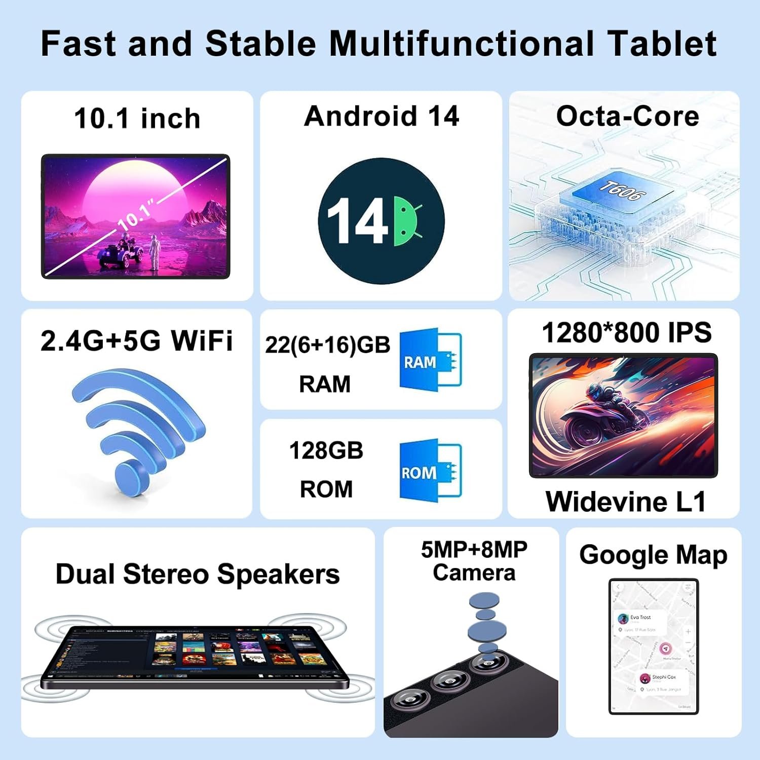 Планшет 10.1" ZIOVO Z118 6+16/128Gb Android 14 8000 mAh Сірий, фото №2