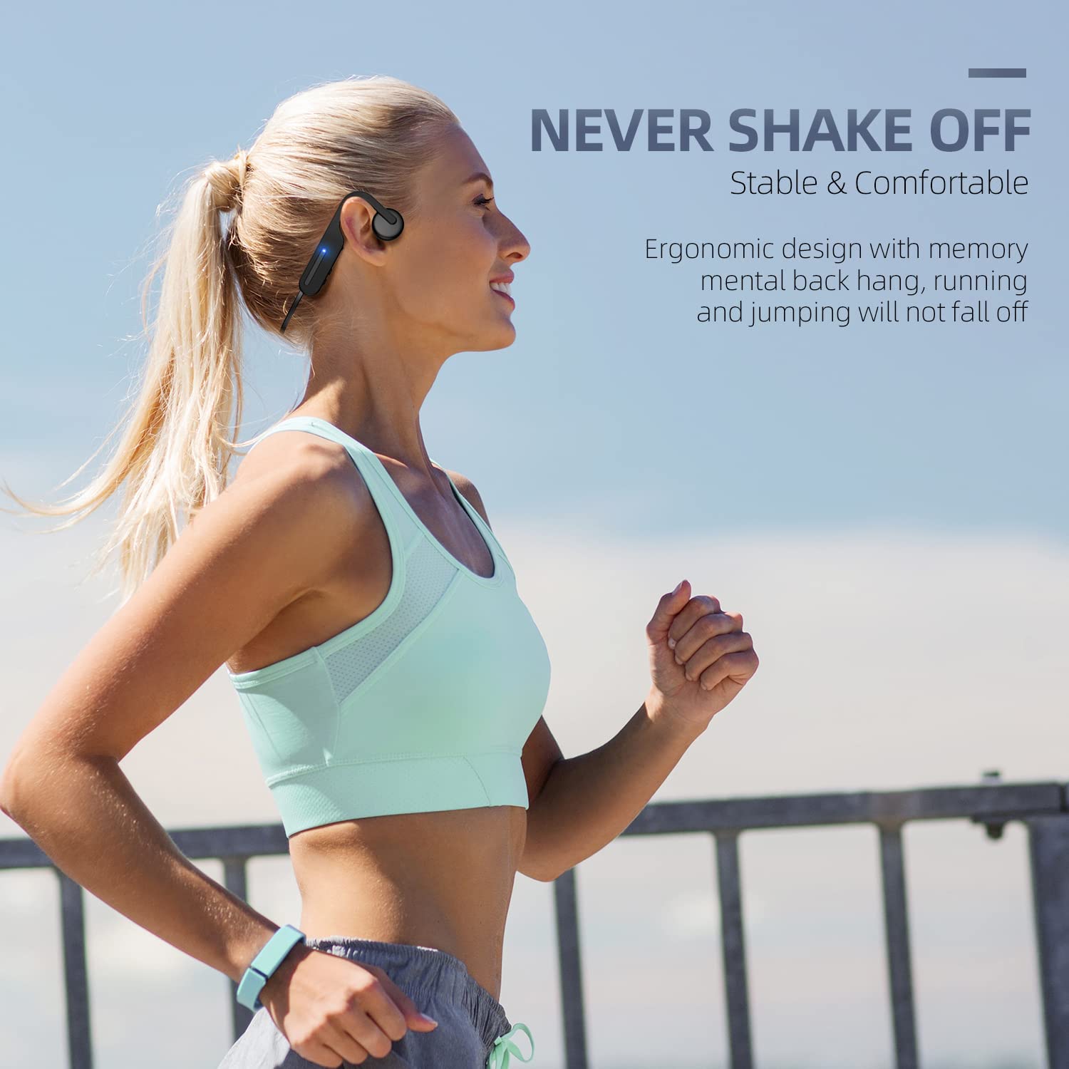 Наушники Yarrie 2024 Upgrade Bone Sound Bluetooth 5.0 Спортивные Беспроводные Водонепроницаемые, фото №6
